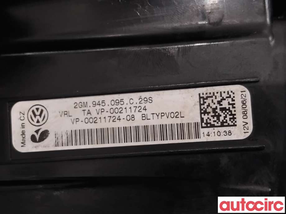 Baklykt venstre til VW T-Cross 2019-->>  (VOLKSWAGEN|2GM945095C|)