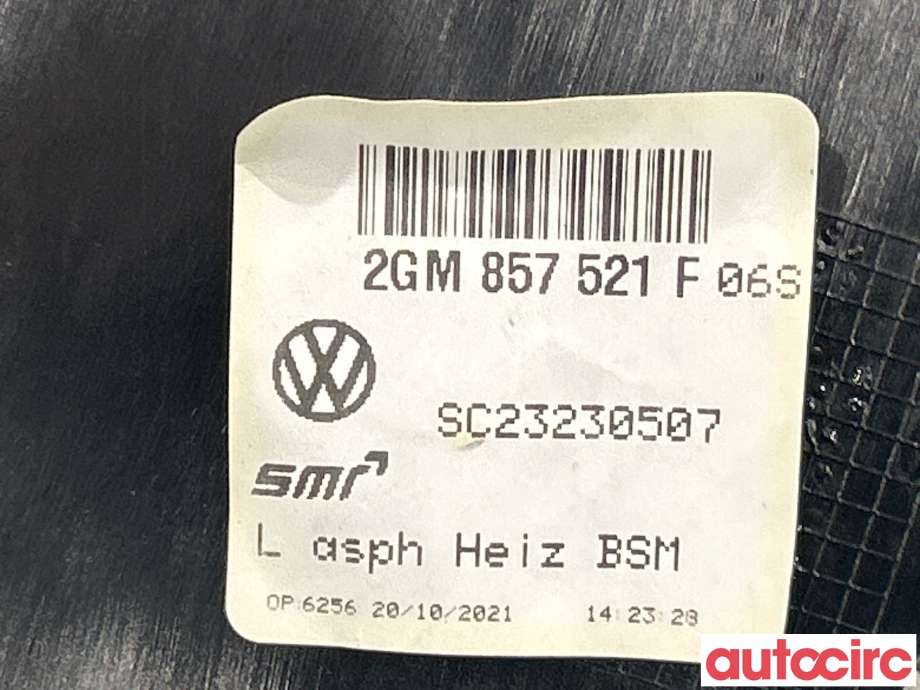 Speilglass venstre til VW T-Cross 2019-->>  (VOLKSWAGEN|2GM857521F)