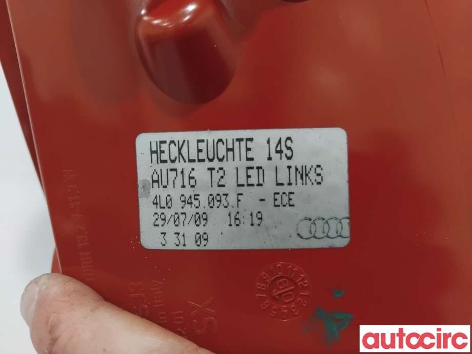 Baklykt venstre indre til Audi Q7 2006-2010 (Type I, Fase 1) (AUDI|4L0945093F||4L0945093L)