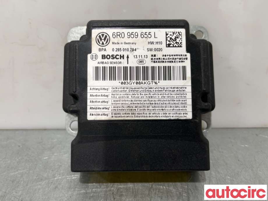 Airbag elektronikk til VW Polo 2014-2017 (Type V, Fase 2) (VOLKSWAGEN|6R0959655L|0285010794)