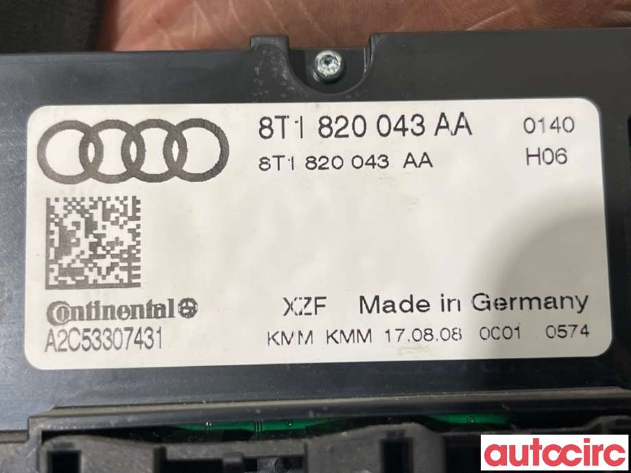 Varmeapparat betjening til Audi A4 2007-2014 (Type IV) (B8) (B8) (AUDI|8T1820043AH|A2C53307431|8T1820043AS)