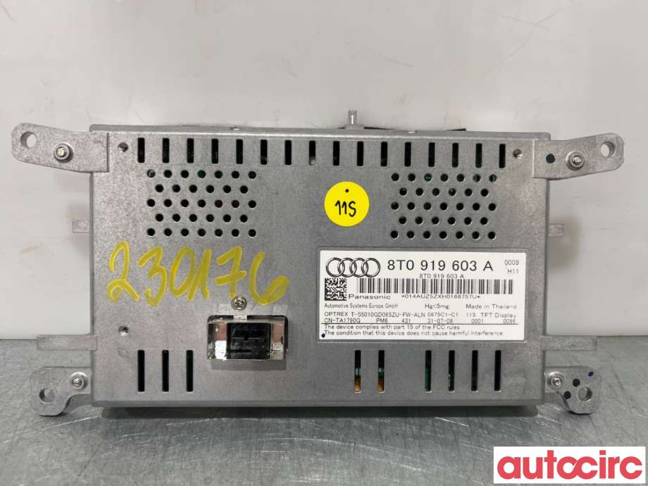 Multimedia display (MCU - Media Controller Unit) til Audi A4 2007-2014 (Type IV) (B8) (B8) (AUDI|8T0057603G|CN-TA1790G|8T0919603A)