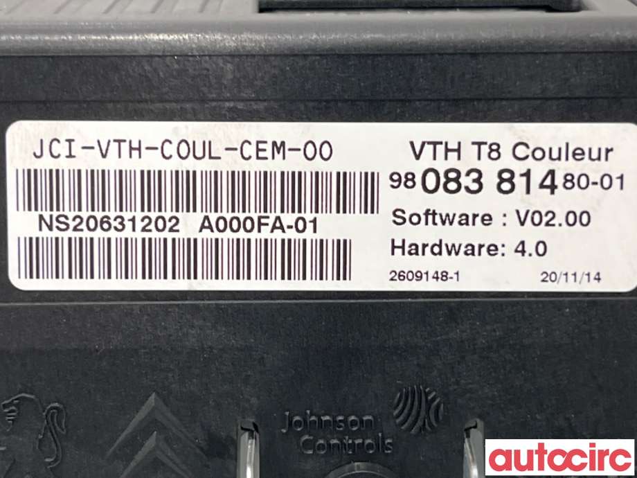 Multimedia display (MCU - Media Controller Unit) til Peugeot 3008 2009-2016 (Type I) (PEUGEOT|9808381480||9812525580)