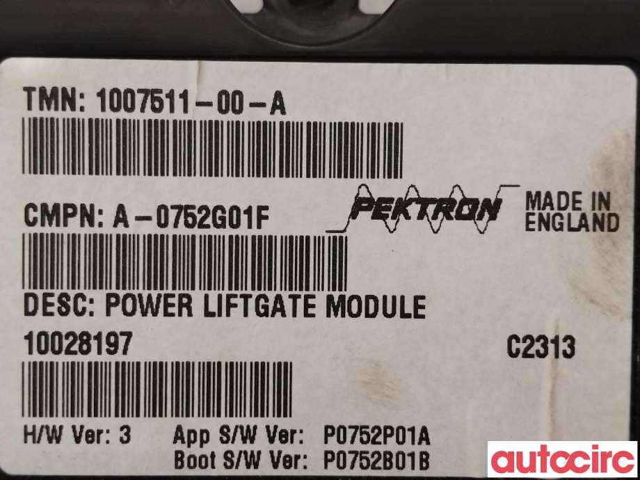Styreenhet elektrisk bakluke til Tesla Model S 2013-2016 (Fase 1)  (TESLA|1007511-00-A)
