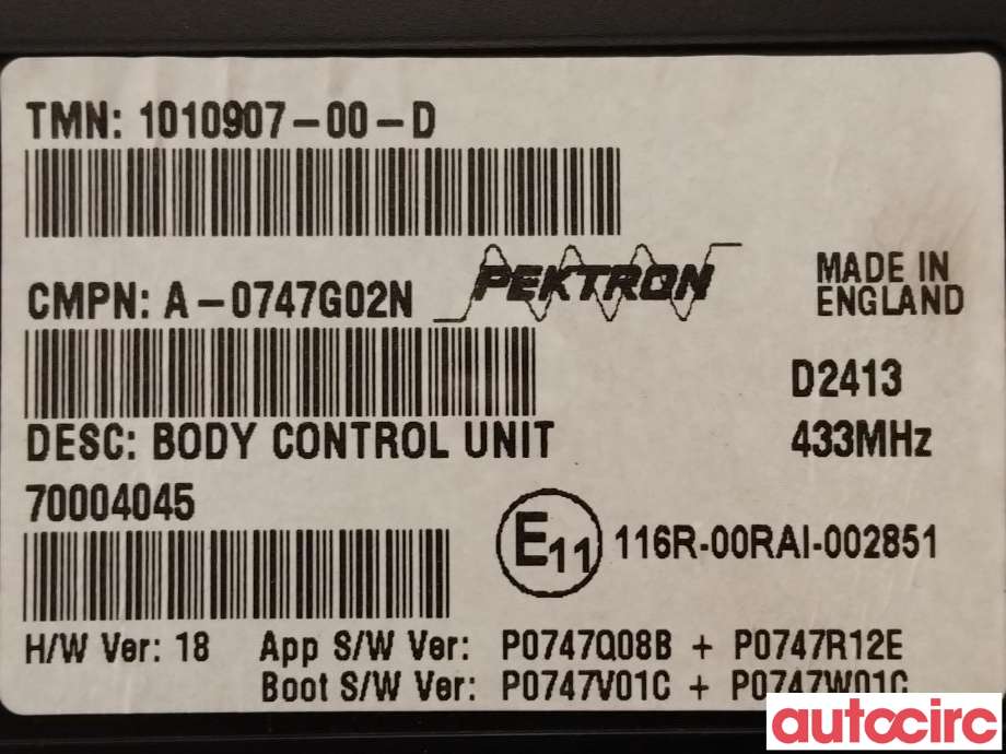 Styreenhet comfort (BCM) til Tesla Model S 2013-2016 (Fase 1) (TESLA|1010907-00-D)