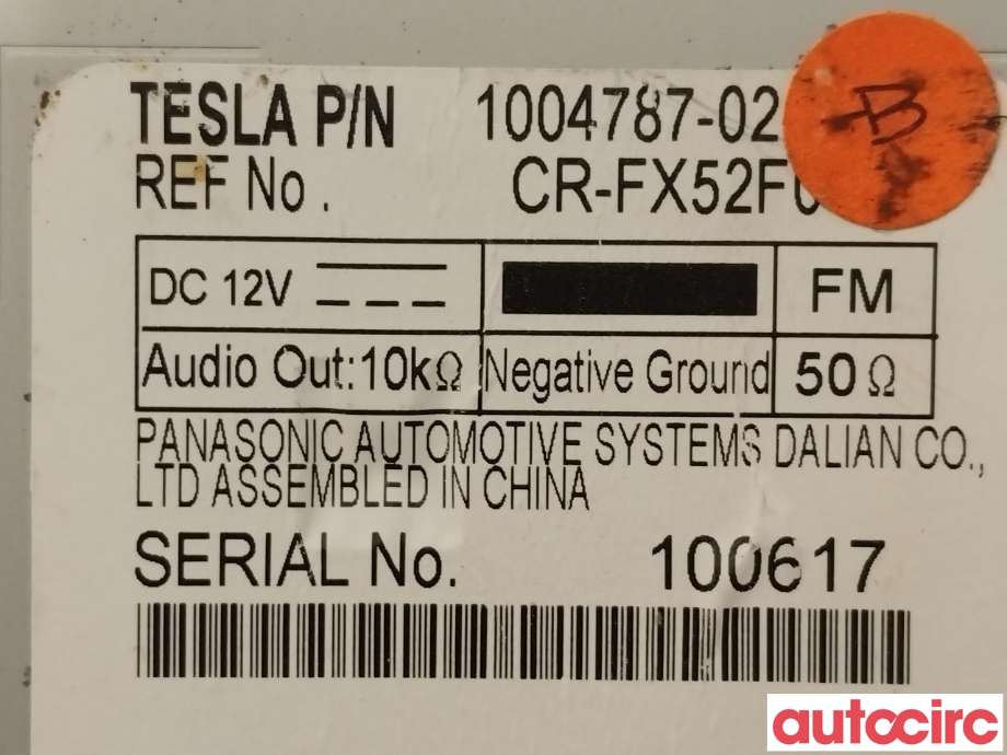 Bilstereo til Tesla Model S 2013-2016 (Fase 1)  (TESLA|1004787-02-B)