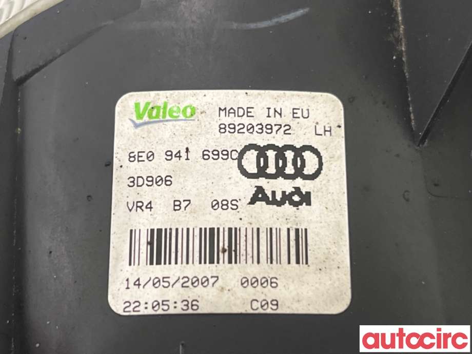 Tåkelykt venstre foran til Audi A3 2003-2008 (Type II, Fase 1)  (AUDI|8E0941699C|89203972|8E0941699E)