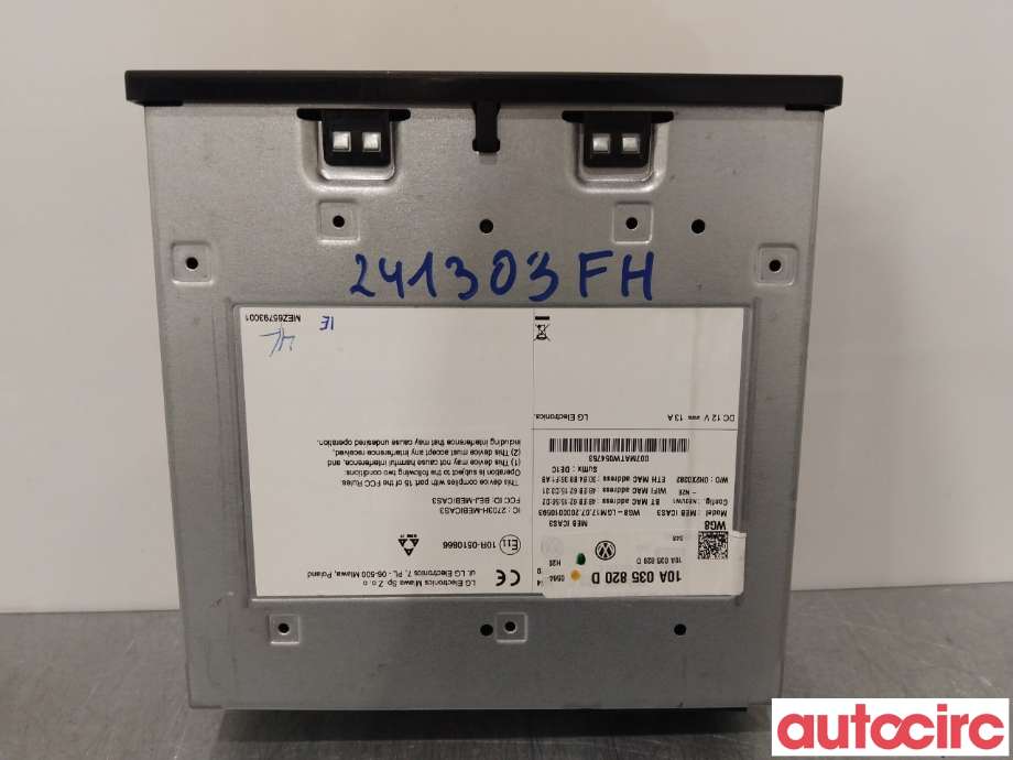 Bilstereo diverse til VW ID.3 2020-->>  (VOLKSWAGEN|10A035820M|10A035820D)
