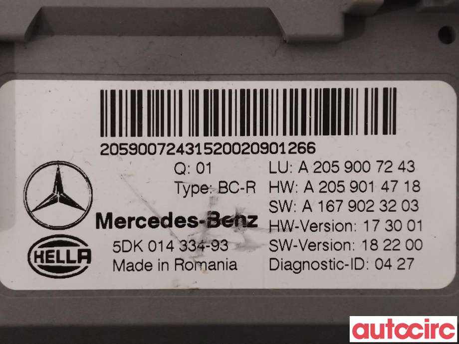 Styreenhet diverse til Mercedes EQC 2019-->>  (MERCEDES|A2059007243)