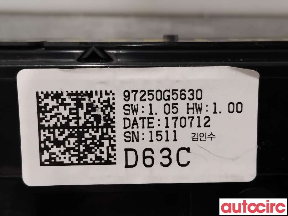 Varmeapparat betjening til Kia Niro 2016-2021  (KIA|97250G5630CA||97250G5630)