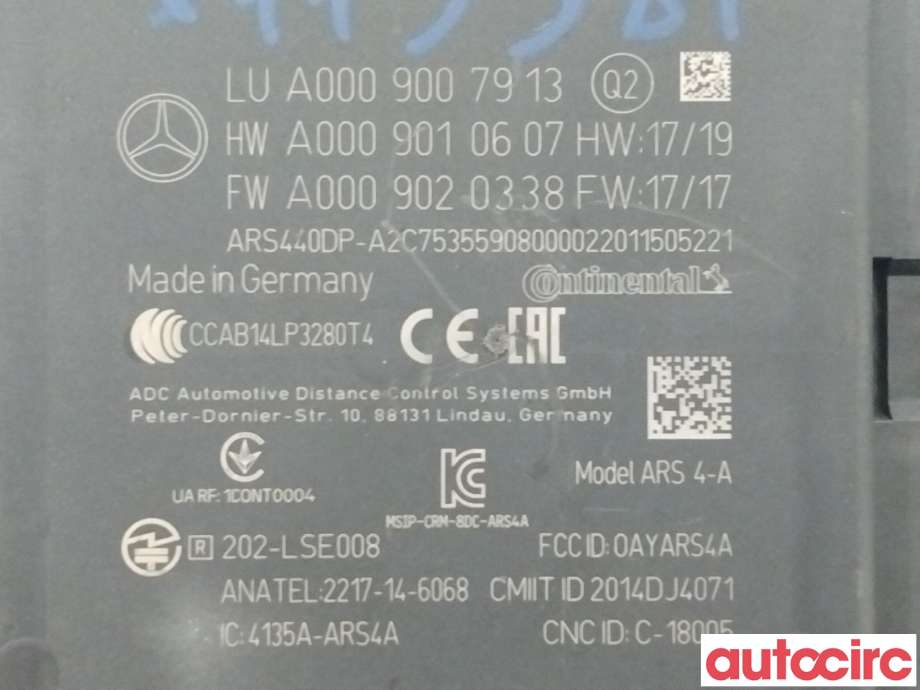 Sensor radar til Mercedes EQC 2019-->>  (MERCEDES|A0009002839|A0009007913)