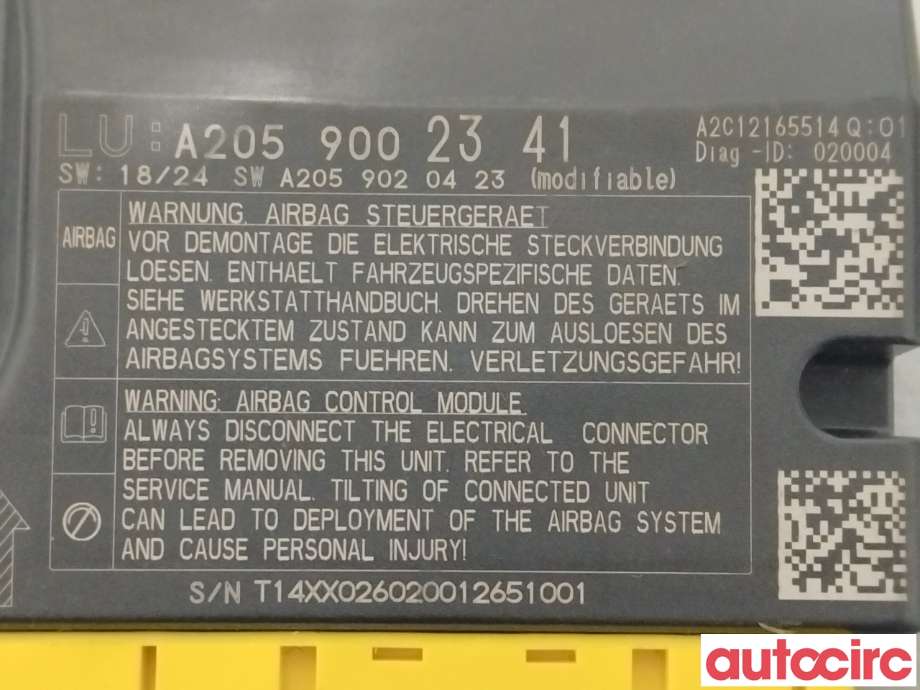 Airbag elektronikk til Mercedes EQC 2019-->>  (MERCEDES|A2059009445|A2059002341)