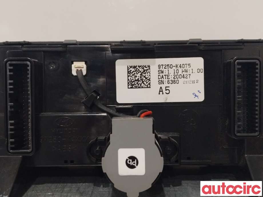 Varmeapparat betjening til Hyundai Kona 2017-2021 (Type I, Fase 1) (HYUNDAI|97250K4075|97250-K4075)