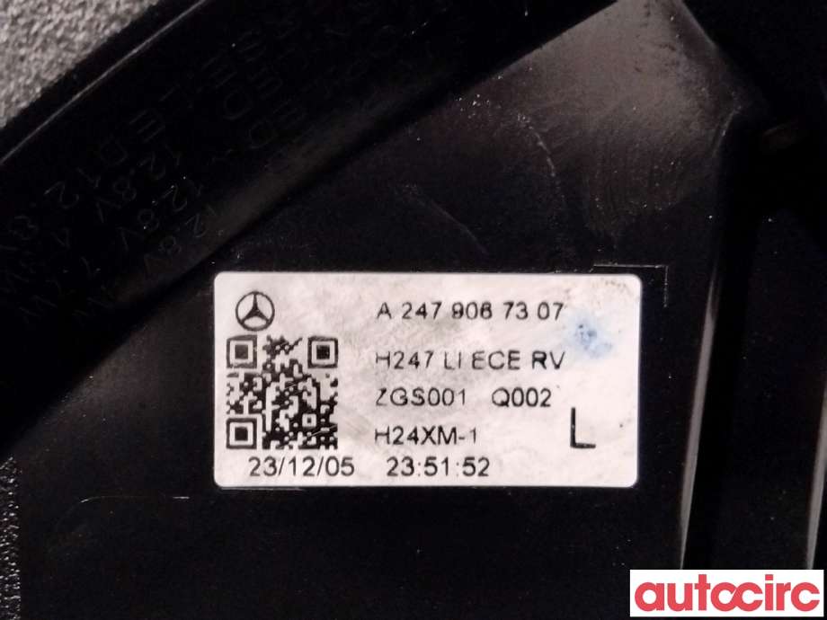 Baklykt venstre til Mercedes EQA 2021-->>  (MERCEDES|A2479067307|)