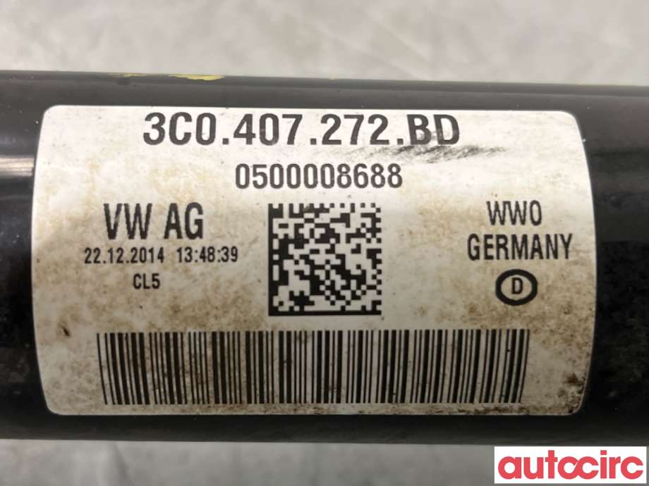 Drivaksel høyre foran til Škoda Octavia 2013-2016 (Type III, Fase 1)  (SKODA|3C0407452HX||3C0407272BD)