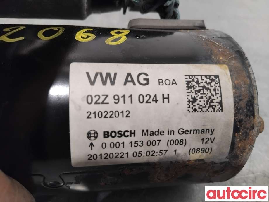 Starter diesel til Škoda Octavia 2009-2013 (Type II, Fase 2)  (SKODA|02Z911024HX|0001153007|02Z911024H)