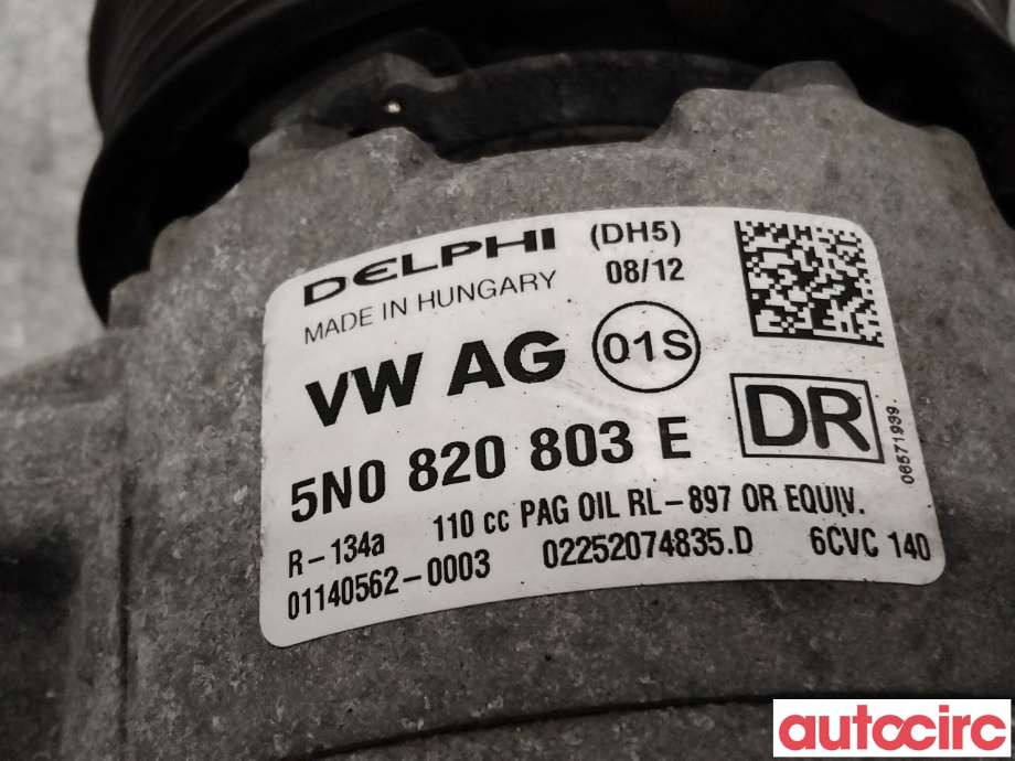 Aircondition kompressor til Škoda Octavia 2009-2013 (Type II, Fase 2)  (SKODA|5N0820803HX|6CVC140|5N0820803E)