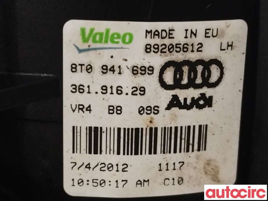Tåkelykt venstre foran til Audi Q3 2011-2014 (Type I, Fase 1)  (AUDI|8T0941699E||8T0941699)