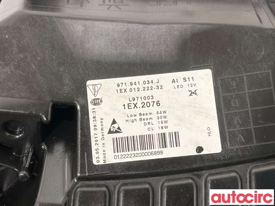 Frontlykt høyre halogen til Porsche Panamera 2017-->> (Type II) (971) (971) (PORSCHE|971941044L|)
