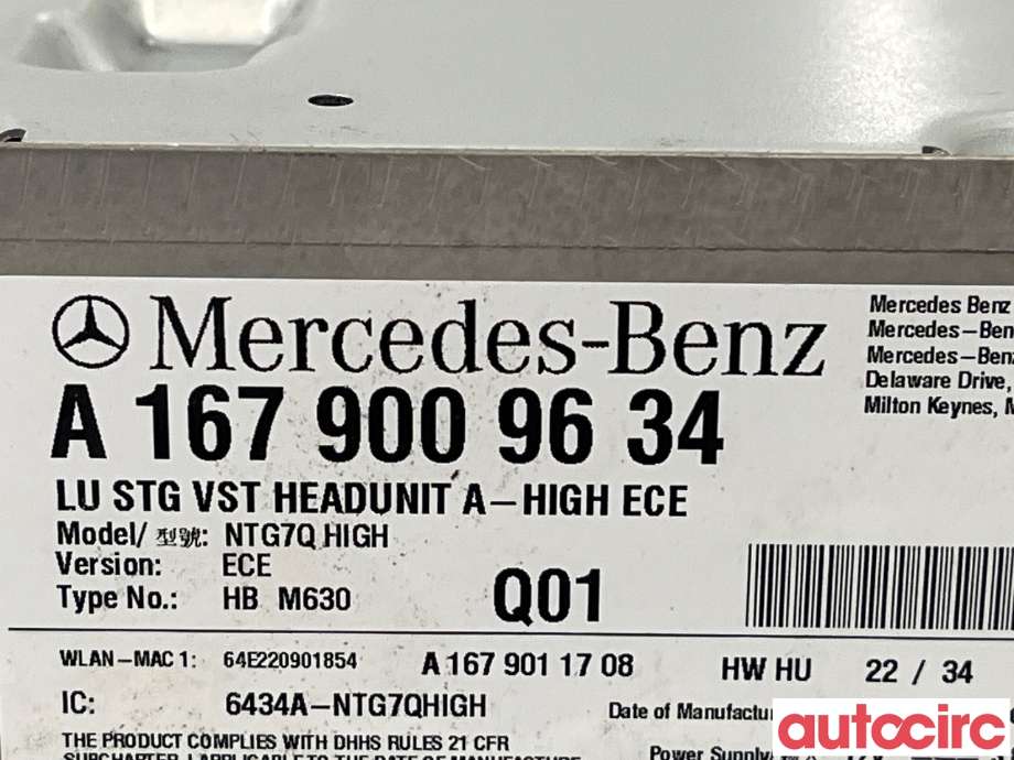 Styreenhet diverse til Mercedes EQA 2021-->> (MERCEDES|A1679009634|)