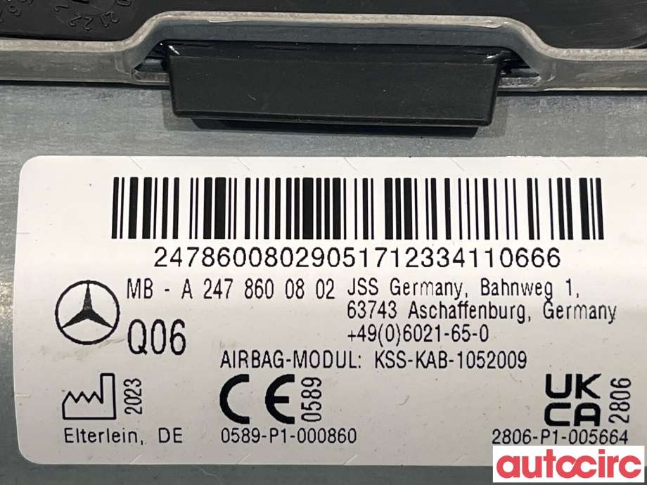 Airbag kne til Mercedes EQA 2021-->>  (MERCEDES|A2478600802|)
