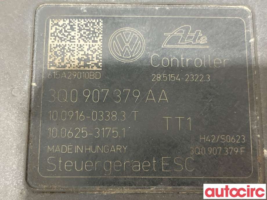 ABS sentral til VW Golf VII 2012-2017 (Fase 1)  (VOLKSWAGEN|3Q0614517AF|100916-03383|3Q0614517AA)