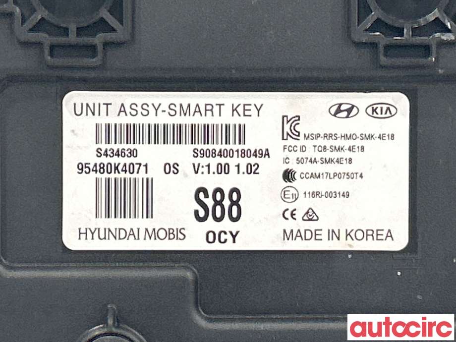 Styreenhet nøkkelfri/keyless til Hyundai Kona 2017-2021 (Type I, Fase 1)  (HYUNDAI|95480K4071)