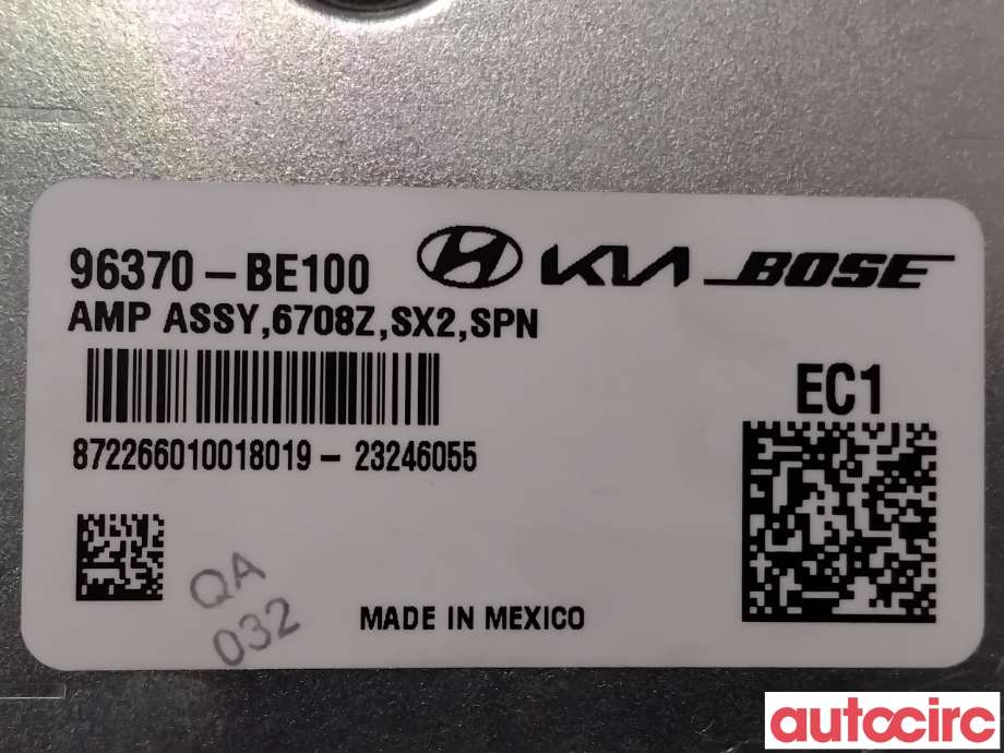 Bilstereo forsterker til Hyundai Kona 2021-2023 (Type I, Fase 2)  (HYUNDAI|96370BE100||96370-BE100)