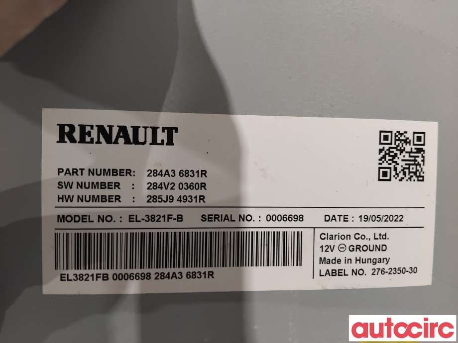 Styreenhet parkering til Renault Megane 2016-->> Type IV (RENAULT|284A34761R|EL-3821F-B|284A36831R)