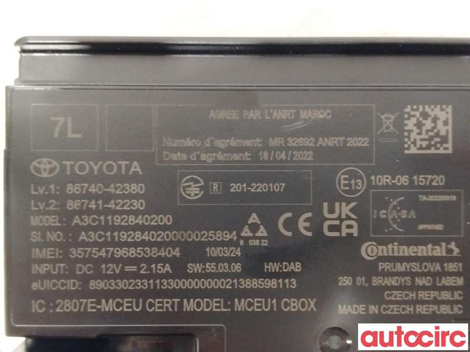 Styreenhet diverse til Toyota bZ4X 2022-->>  (TOYOTA|8674042380)