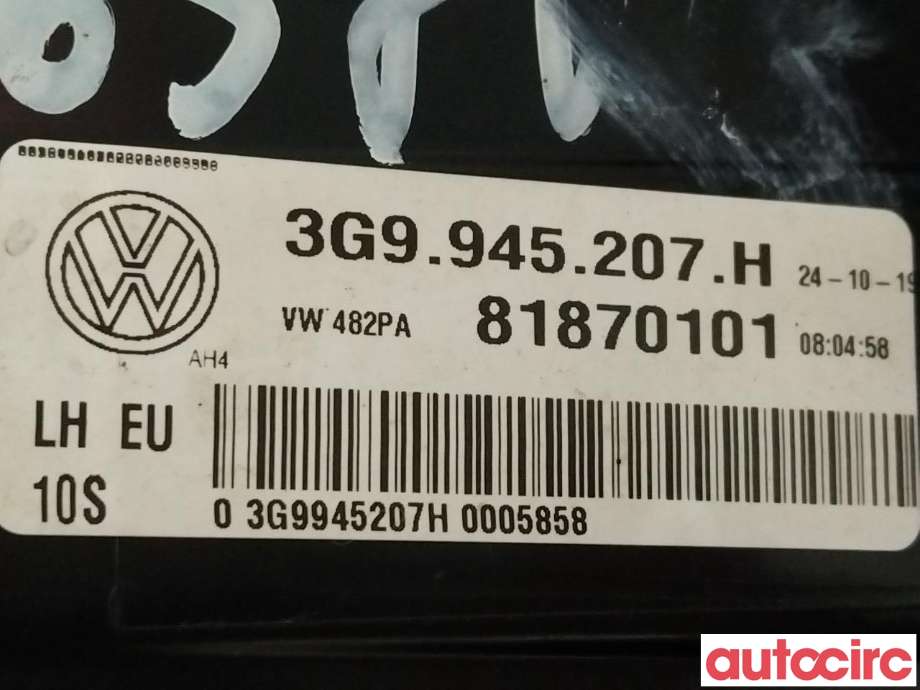 Baklykt venstre til VW Passat 2015-2019 (Fase 1) (B8) (B8) (VOLKSWAGEN|3G9945207N|3G9945207H)