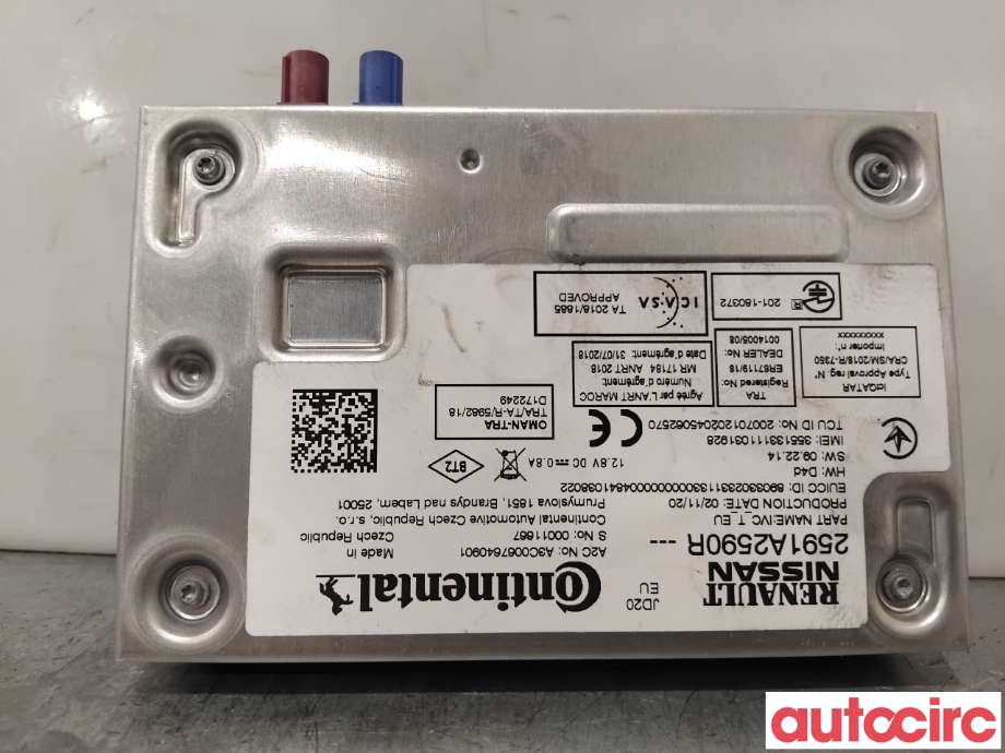 Dashbord telefon til Renault Zoe 2013-2019 (Fase 1)  (RENAULT|2591A1715R|A3C0067640901|2591A2590R)