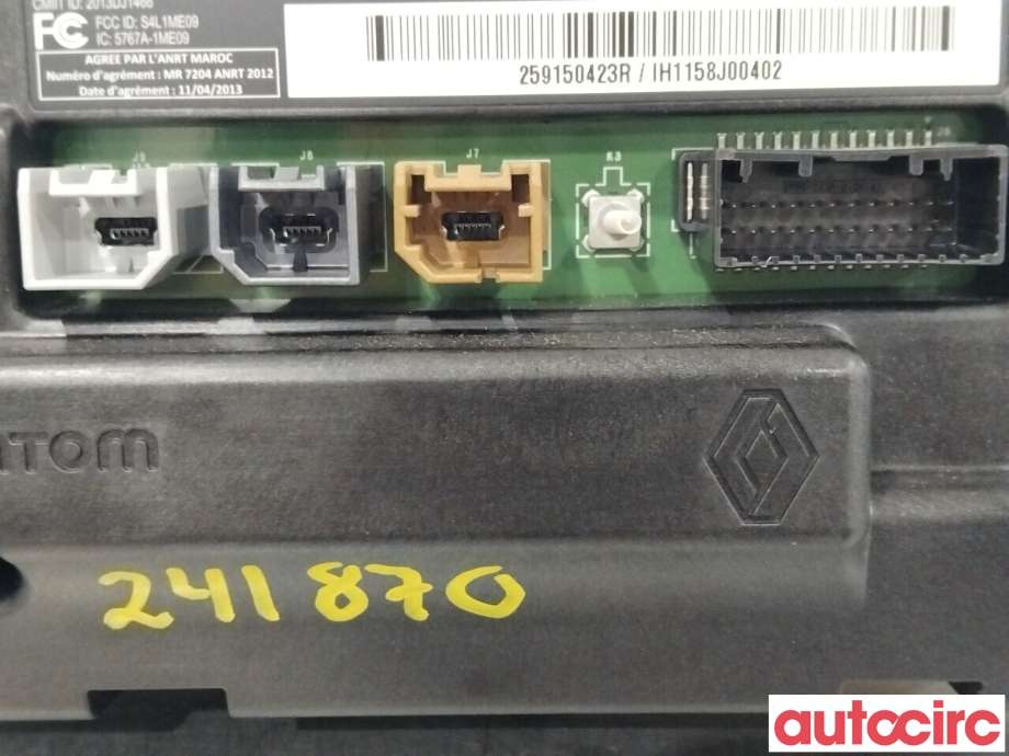 Multimedia display (MCU - Media Controller Unit) til Renault Zoe 2013-2019 (Fase 1)  (RENAULT|259150869R|259150423R)