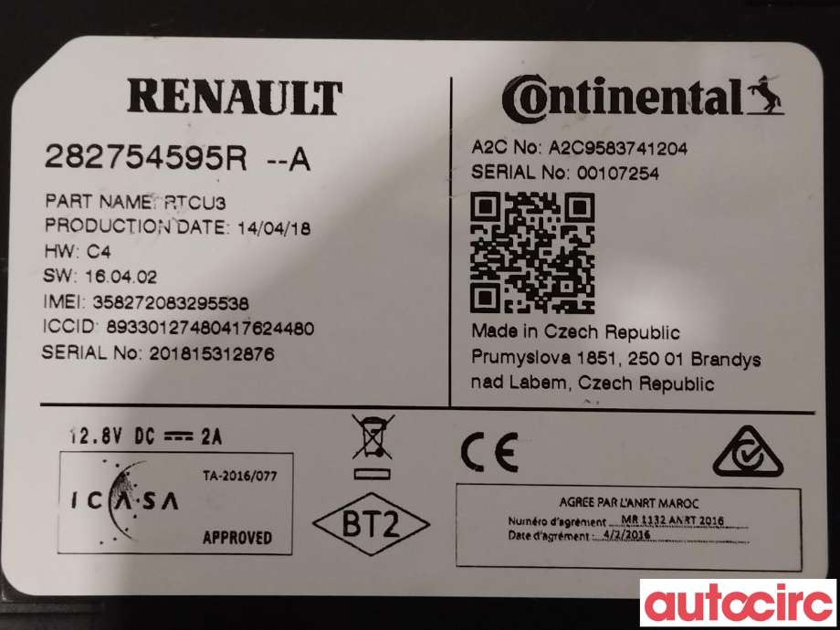 Styreenhet diverse til Renault Zoe 2013-2019 (Fase 1)  (RENAULT|282759572R|282754595R)