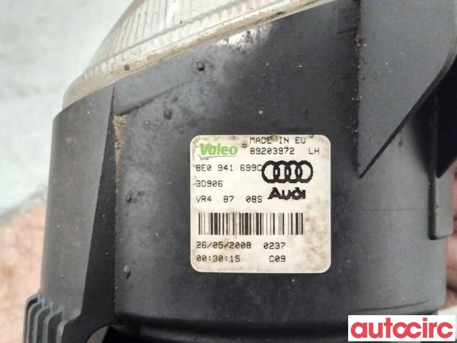 Tåkelykt venstre foran til Audi A3 2003-2008 (Type II, Fase 1)  (AUDI|8E0941699E|89203972|8E0941699C)