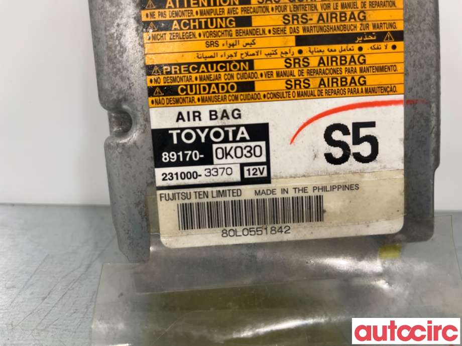 Airbag elektronikk til Toyota Hilux 2006-2011  (TOYOTA|891700K030|231000-3370|89170-0K030)