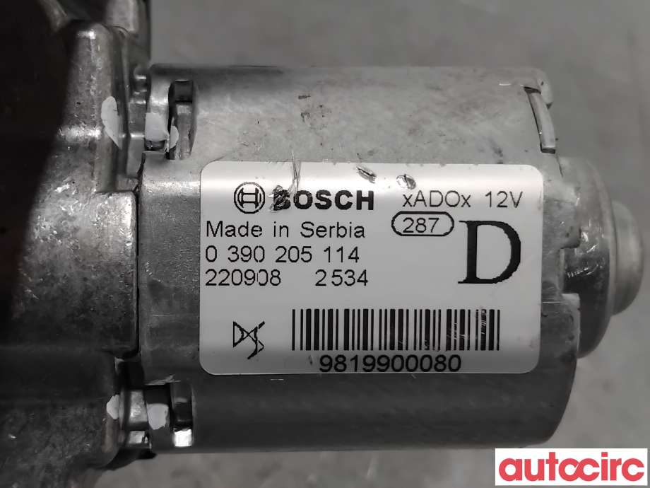 Viskermotor bakrute til Peugeot 208 2019-->> (Type II)  (PEUGEOT|9819900080|0390205114)