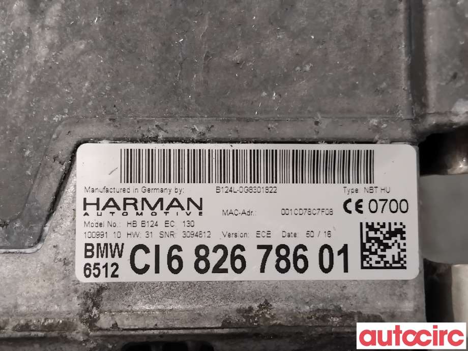 Bilstereo navigasjon til BMW i3 2013-2022  (BMW|65129325985|HBB124|65126826786)