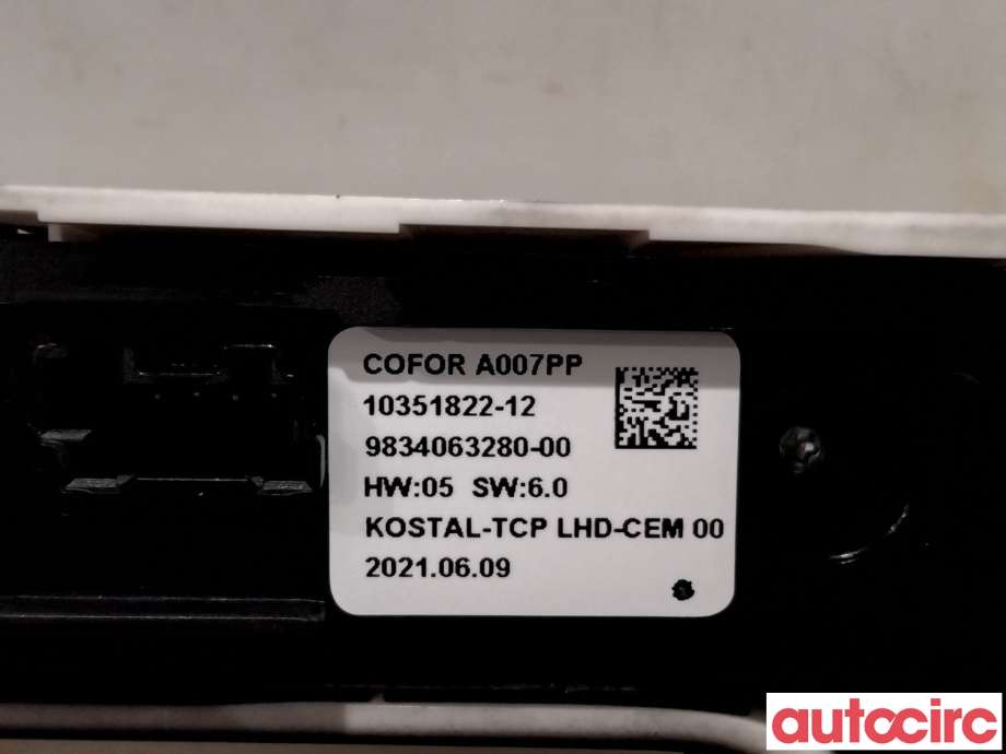 Bryter diverse til Citroën C4, Spacetourer 2019-->>  (CITROEN|9834063280|10351822-12)