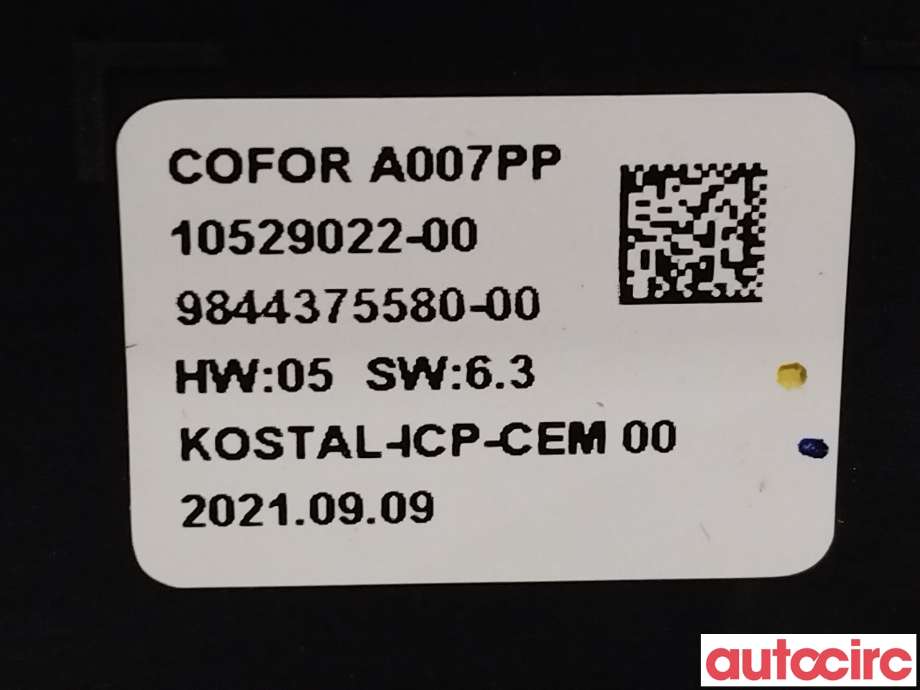 Varmeapparat betjening til Citroën C4, Spacetourer 2019-->>  (CITROEN|9844375580|9831632980)