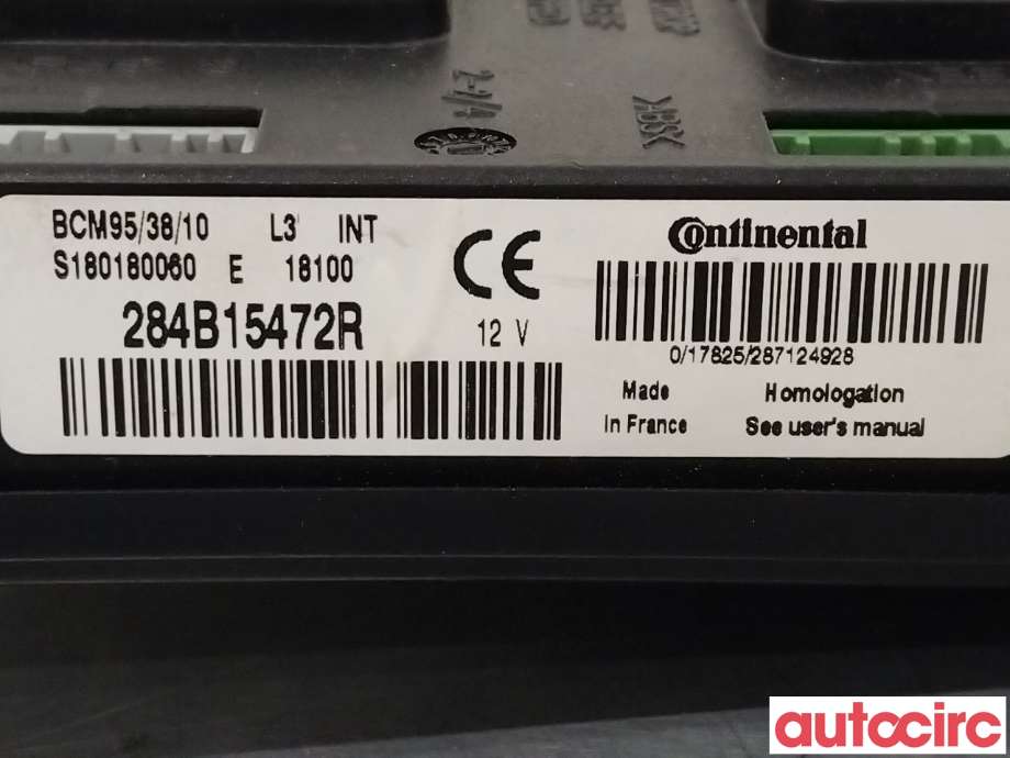Styreenhet comfort (BCM) til Renault Zoe 2013-2019 (Fase 1)  (RENAULT|284B15472R|S180180060)
