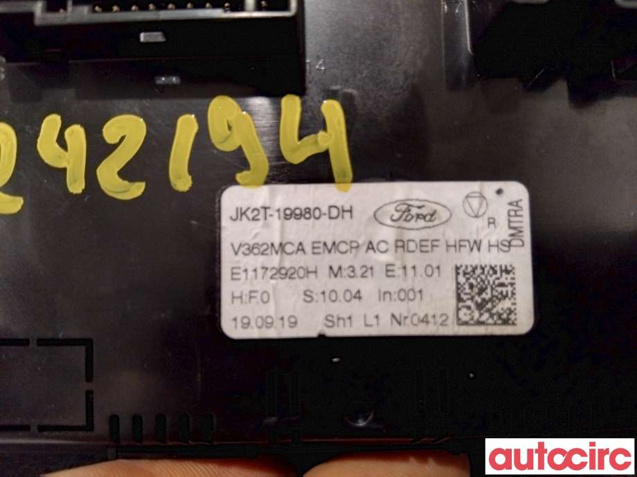 Varmeapparat betjening til Ford Transit Custom 2013-2023 (Type I)  (FORD|2473879||JK2T-19980-DH)