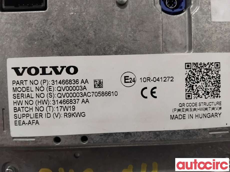 Instrument kjørecomputer til Volvo V90 / V90 CC / S90 2016-->>  (VOLVO|36010873|QV00003A|31466837)