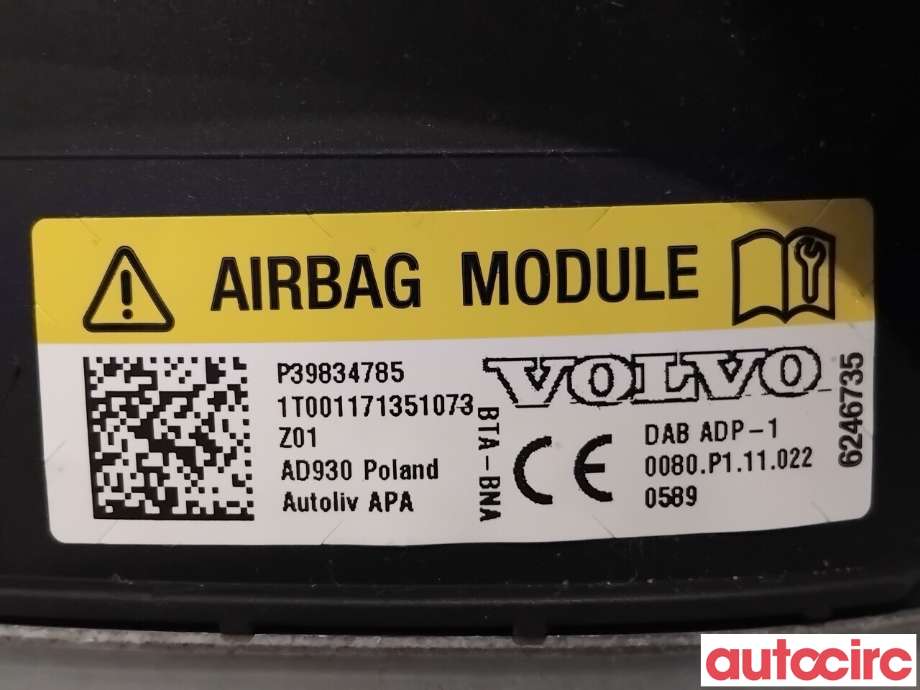 Airbag rattpute til Volvo V90 / V90 CC / S90 2016-->>  (VOLVO|39825814||39834785)