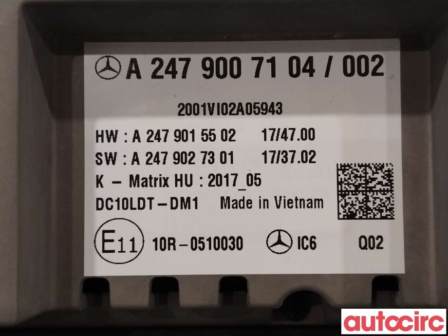 Multimedia display (MCU - Media Controller Unit) til Mercedes EQC 2019-->>  (MERCEDES|A2479008211|A2479007104)