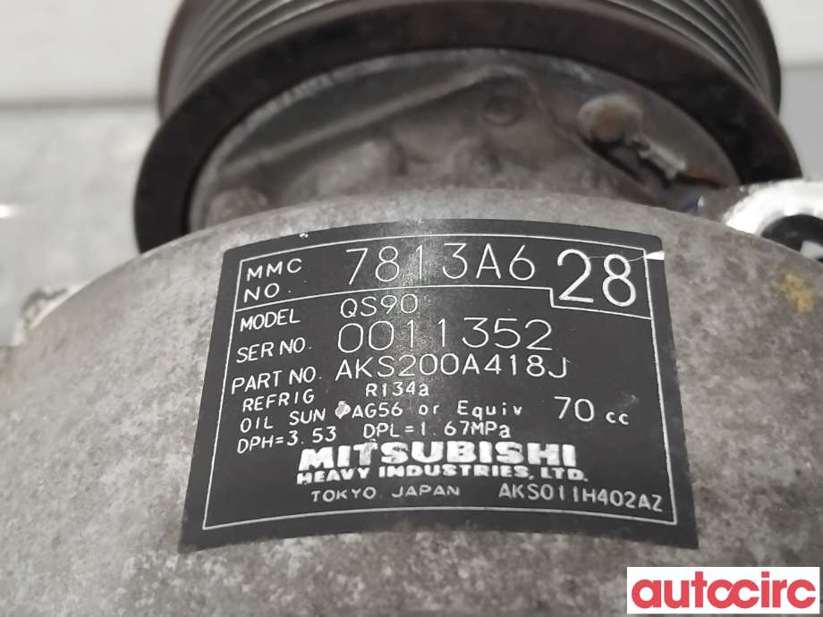 Aircondition kompressor til Mitsubishi Outlander 2012-2015 (Type III, Fase 1) (MITSUBISHI|7813A628|AKS200A418J)