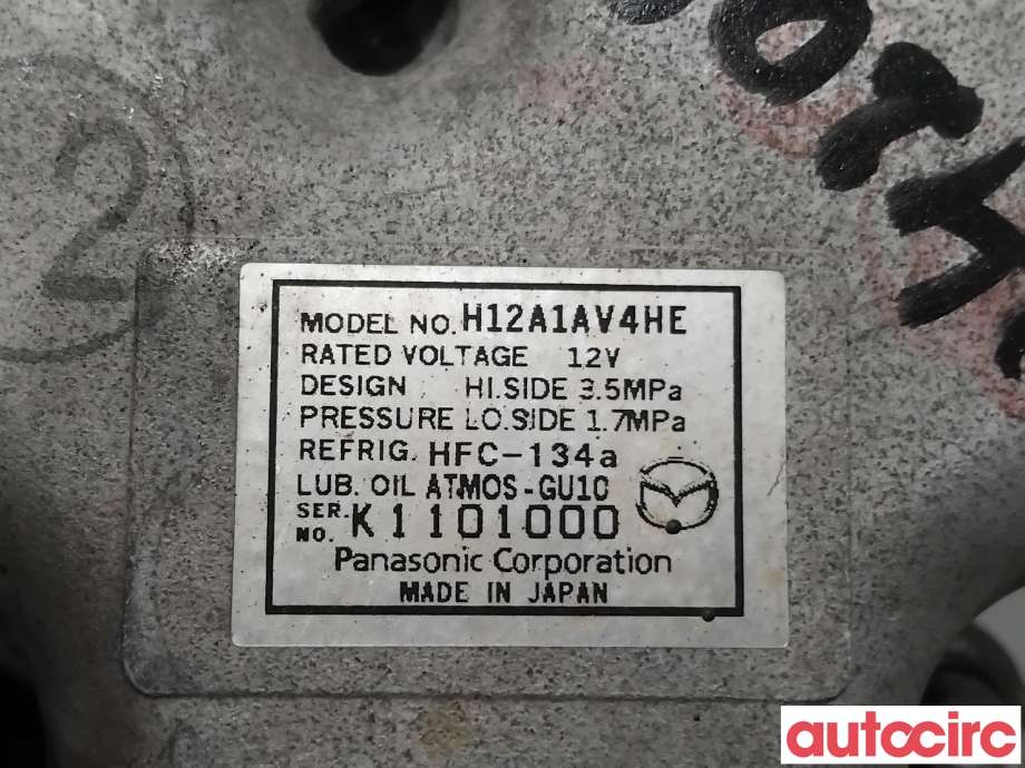 Aircondition kompressor til Mazda 6 2010-2013 (Type II, Fase 2)  (MAZDA|GDB1-61-450|H12A1AV4HE|)