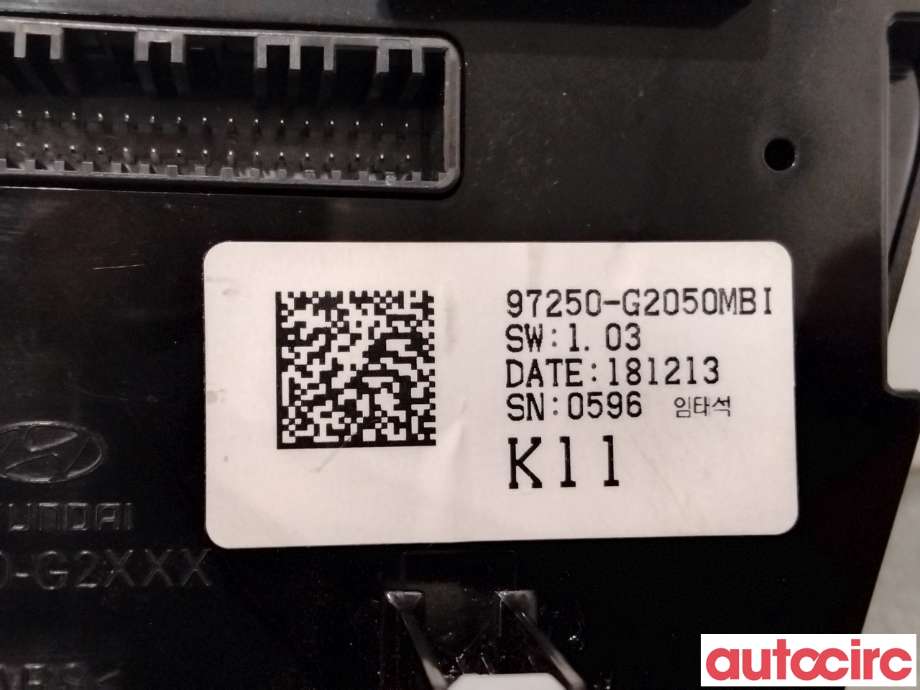 Varmeapparat betjening til Hyundai Ioniq Electric 2019-->> (Fase 2) (HYUNDAI|97250G2050MBI||97250-G2050MBI)