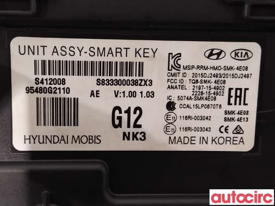 Styreenhet nøkkelfri/keyless til Hyundai Ioniq Electric 2019-->> (Fase 2)  (HYUNDAI|95480G2110|)