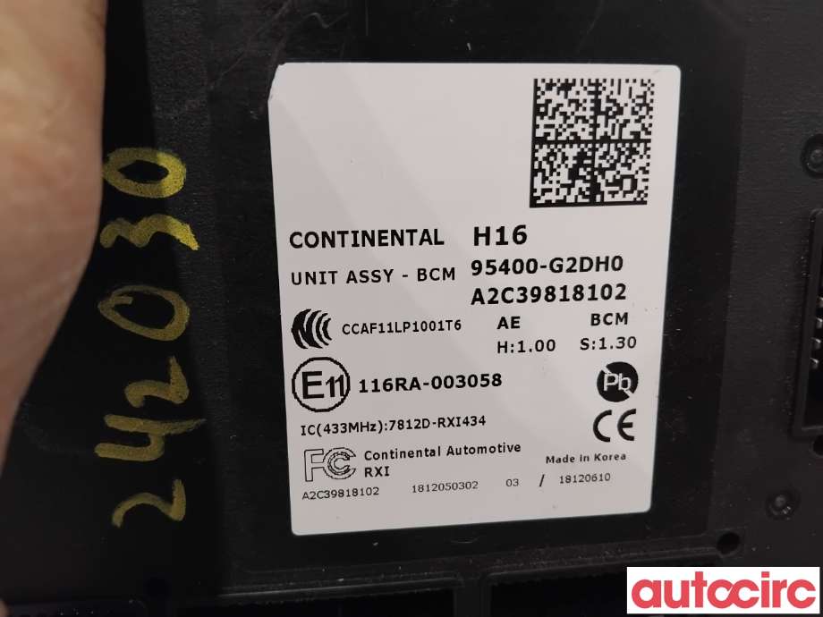 Styreenhet diverse til Hyundai Ioniq Electric 2019-->> (Fase 2)  (HYUNDAI|95400G2DH0|A2C39812102|95400-G2DH0)